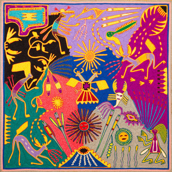 Huichol Yarn Painting Print • L - 336 - Huichol Arts