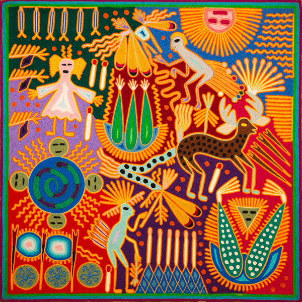 Huichol Yarn Painting Print • L - 337 - Huichol Arts