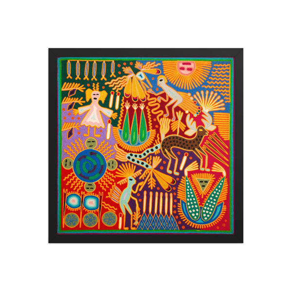 Huichol Yarn Painting Print • L - 337 - Huichol Arts