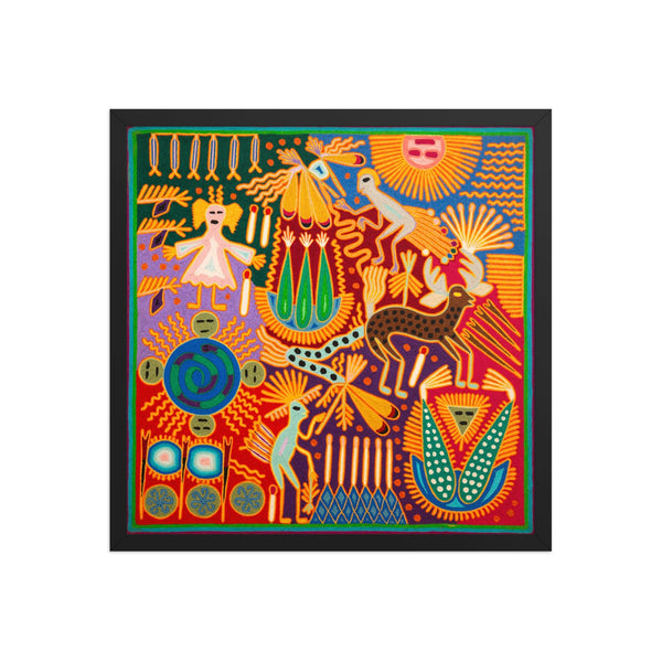 Huichol Yarn Painting Print • L - 337 - Huichol Arts