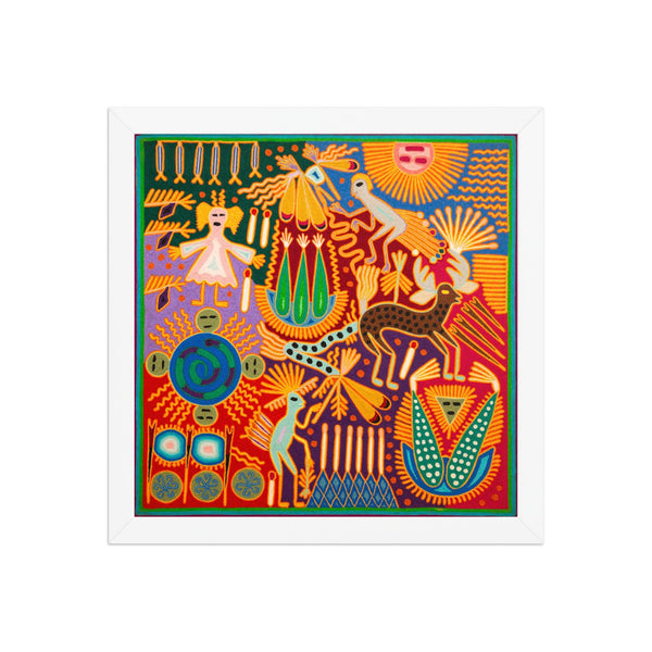 Huichol Yarn Painting Print • L - 337 - Huichol Arts
