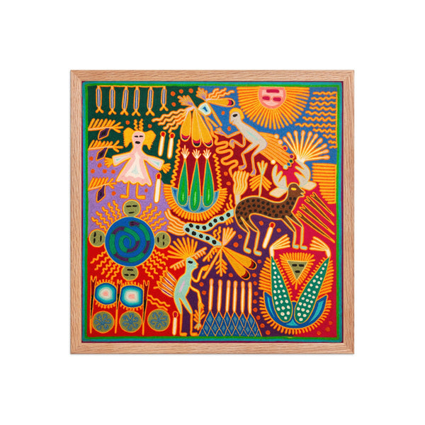Huichol Yarn Painting Print • L - 337 - Huichol Arts
