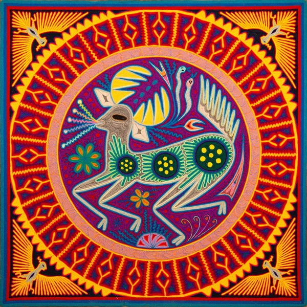 Huichol Yarn Painting Print • L - 338 - Huichol Arts