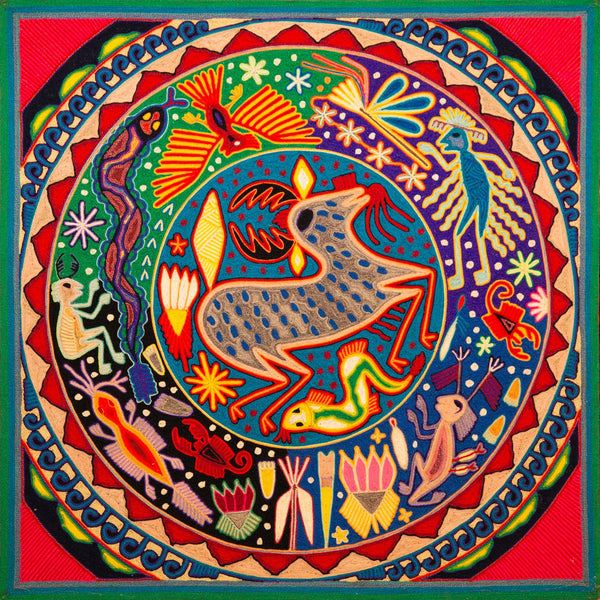Huichol Yarn Painting Print • L - 339 - Huichol Arts