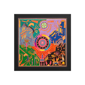 Huichol Yarn Painting Print • L - 341 - Huichol Arts