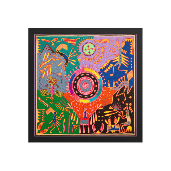 Huichol Yarn Painting Print • L - 341 - Huichol Arts
