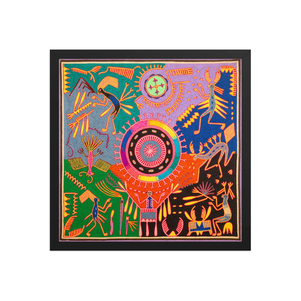Huichol Yarn Painting Print • L - 341 - Huichol Arts