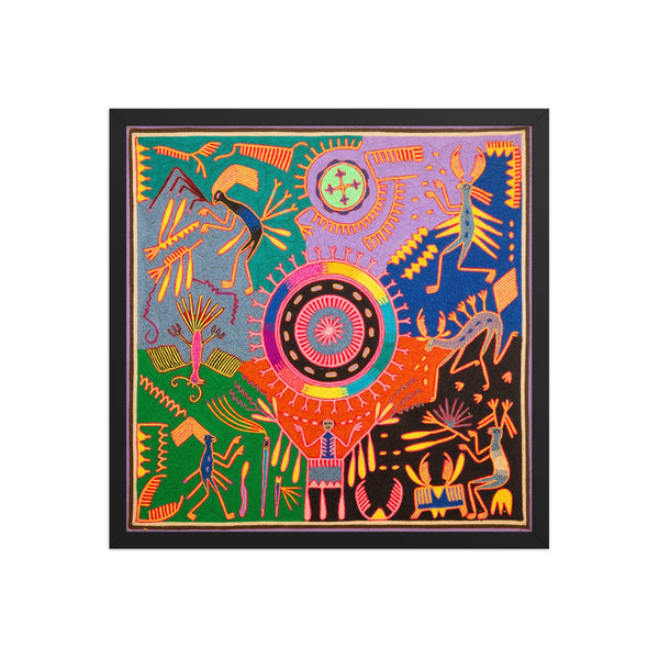 Huichol Yarn Painting Print • L - 341 - Huichol Arts