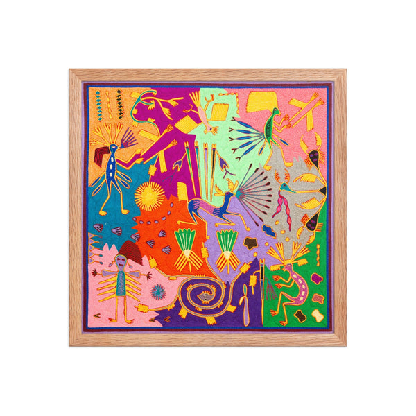 Huichol Yarn Painting Print • L - 343 - Huichol Arts