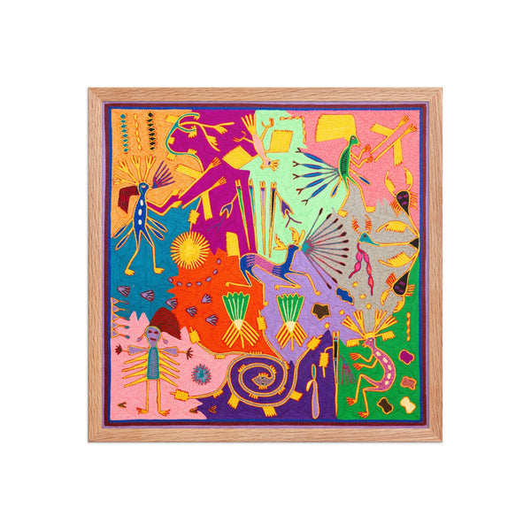 Huichol Yarn Painting Print • L - 343 - Huichol Arts
