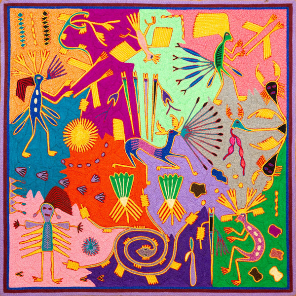 Huichol Yarn Painting Print • L - 343 - Huichol Arts
