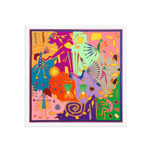 Huichol Yarn Painting Print • L - 343 - Huichol Arts