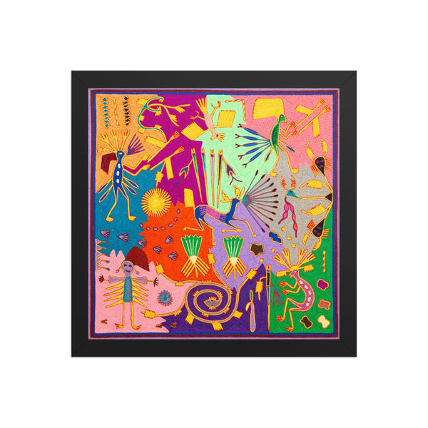 Huichol Yarn Painting Print • L - 343 - Huichol Arts