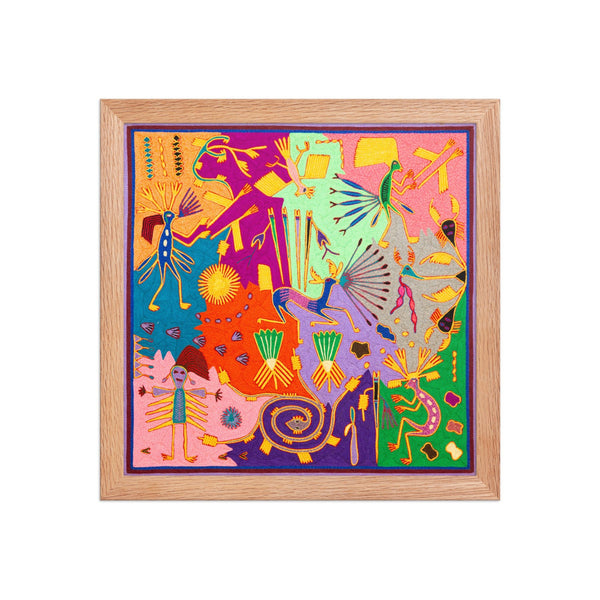 Huichol Yarn Painting Print • L - 343 - Huichol Arts