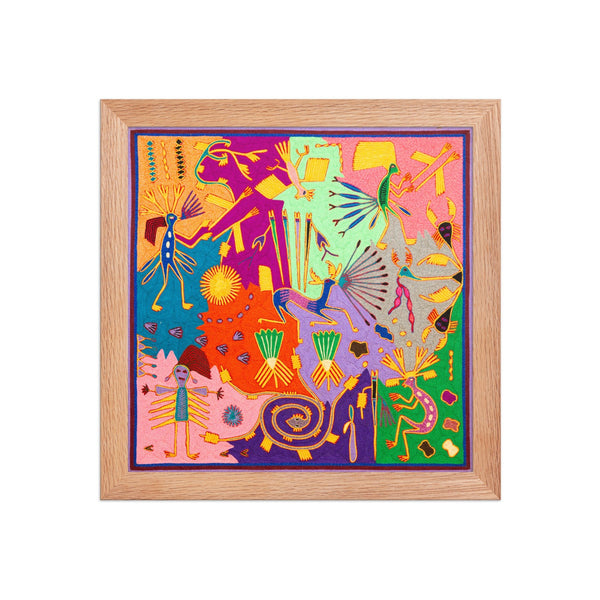 Huichol Yarn Painting Print • L - 343 - Huichol Arts