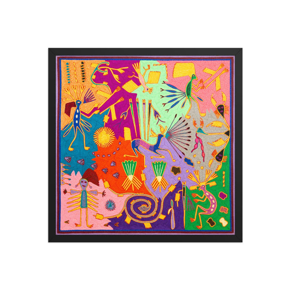 Huichol Yarn Painting Print • L - 343 - Huichol Arts