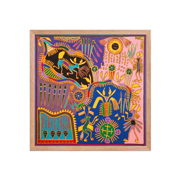 Huichol Yarn Painting Print • L - 344 - Huichol Arts