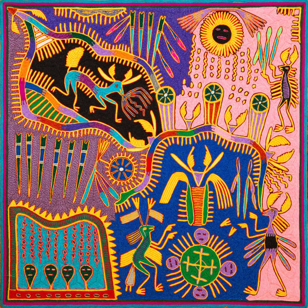 Huichol Yarn Painting Print • L - 344 - Huichol Arts