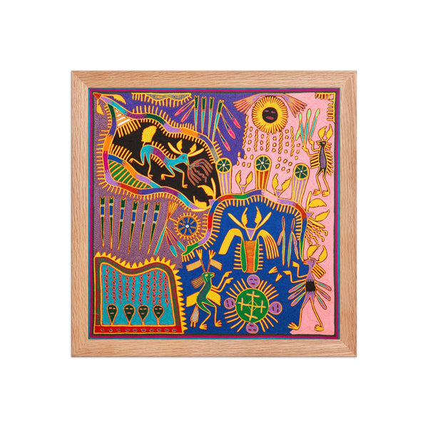 Huichol Yarn Painting Print • L - 344 - Huichol Arts