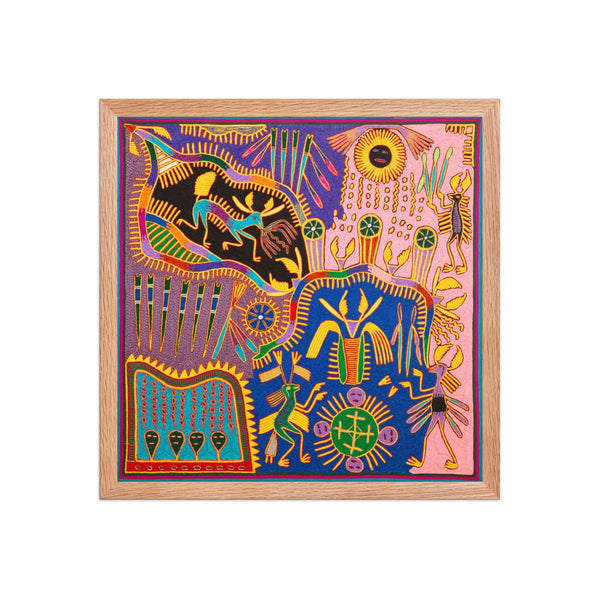 Huichol Yarn Painting Print • L - 344 - Huichol Arts