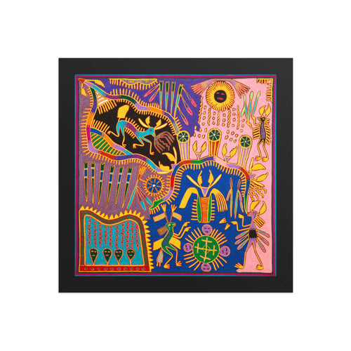 Huichol Yarn Painting Print • L - 344 - Huichol Arts