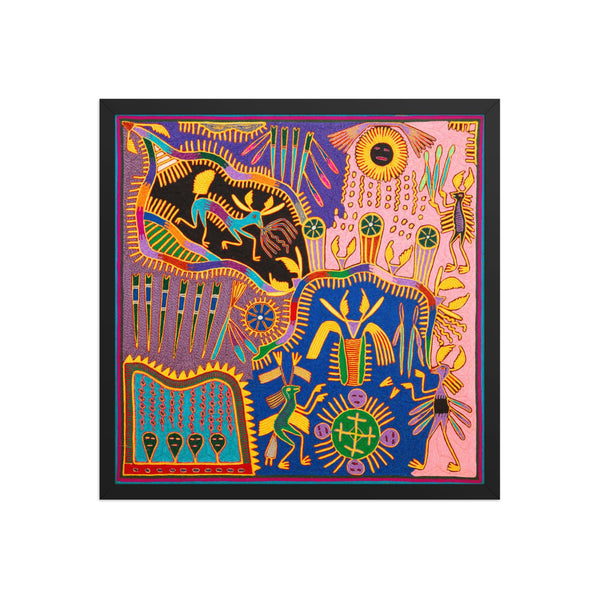 Huichol Yarn Painting Print • L - 344 - Huichol Arts