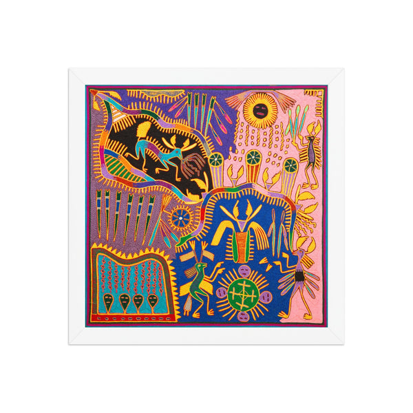 Huichol Yarn Painting Print • L - 344 - Huichol Arts
