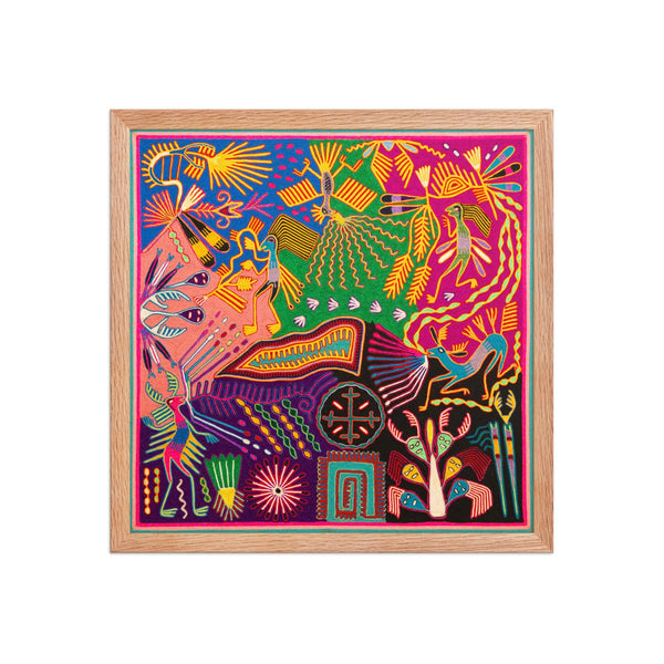 Huichol Yarn Painting Print • L - 346 - Huichol Arts
