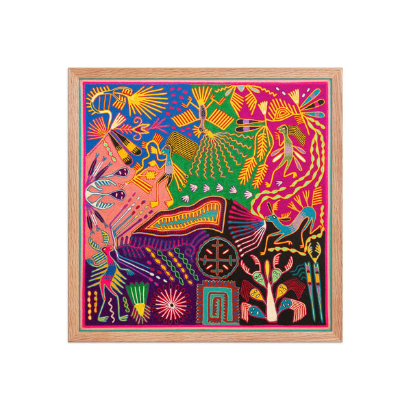Huichol Yarn Painting Print • L - 346 - Huichol Arts