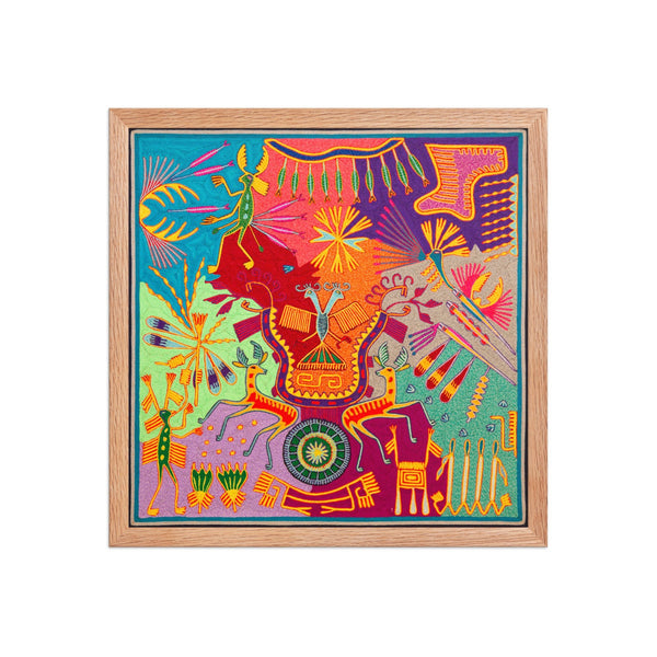 Huichol Yarn Painting Print • L - 347 - Huichol Arts
