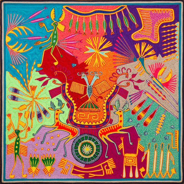Huichol Yarn Painting Print • L - 347 - Huichol Arts
