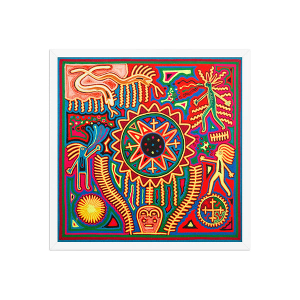 Huichol Yarn Painting Print • L - 348 - Huichol Arts