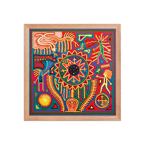 Huichol Yarn Painting Print • L - 348 - Huichol Arts