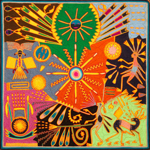 Huichol Yarn Painting Print • L - 351 - Huichol Arts