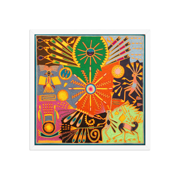 Huichol Yarn Painting Print • L - 351 - Huichol Arts