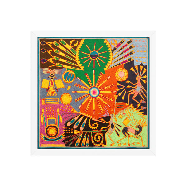 Huichol Yarn Painting Print • L - 351 - Huichol Arts