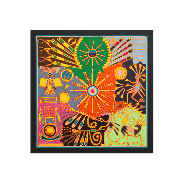 Huichol Yarn Painting Print • L - 351 - Huichol Arts