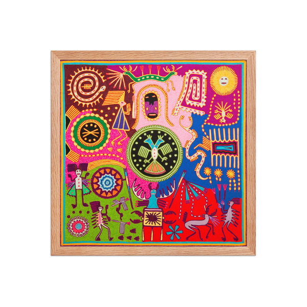 Huichol Yarn Painting Print • L - 352 - Huichol Arts