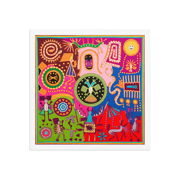 Huichol Yarn Painting Print • L - 352 - Huichol Arts