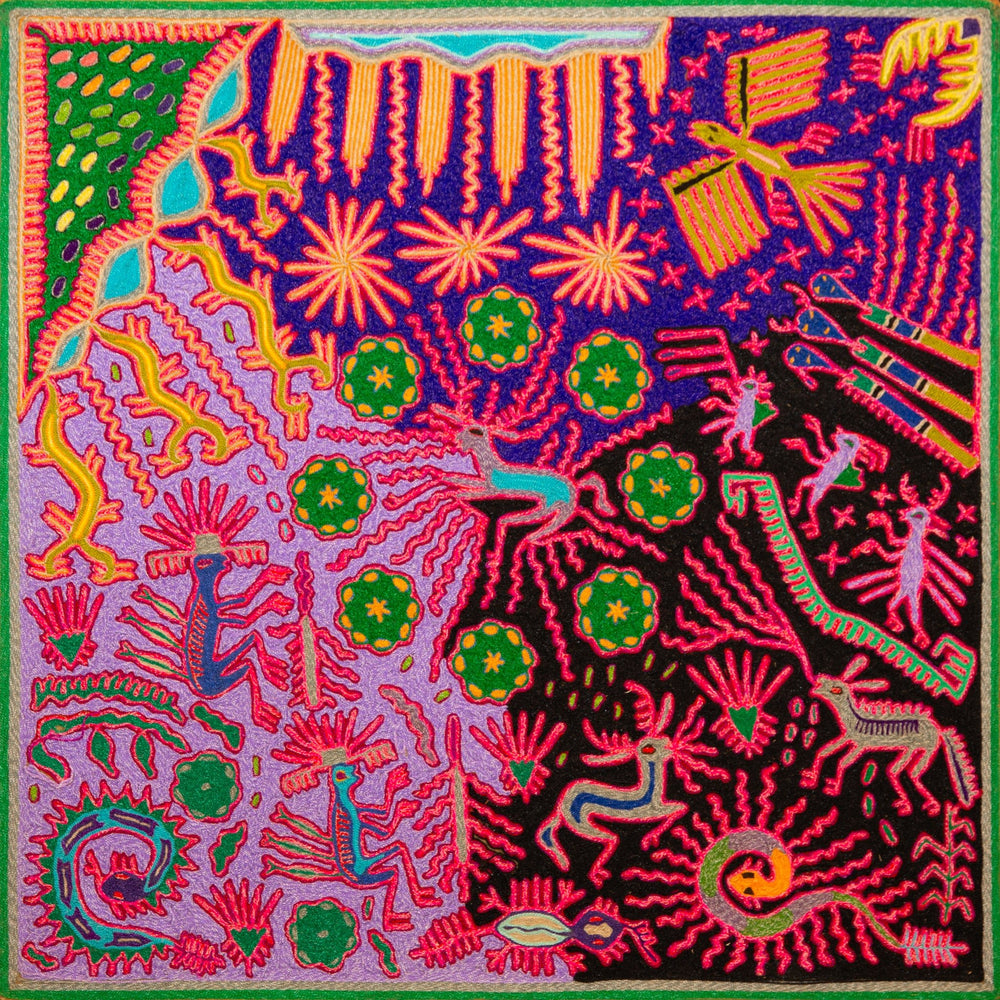 Huichol Yarn Painting Print • L - 355 - Huichol Arts
