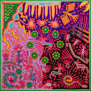 Huichol Yarn Painting Print • L - 355 - Huichol Arts