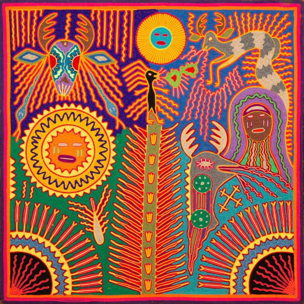 Huichol Yarn Painting Print • L - 356 - Huichol Arts