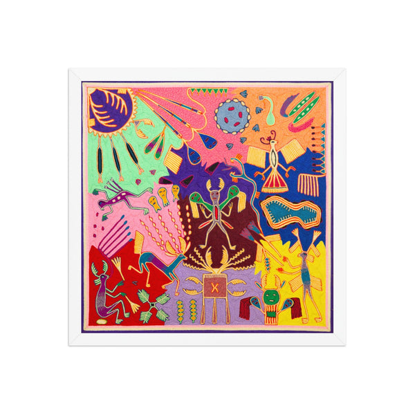 Huichol Yarn Painting Print • L - 357 - Huichol Arts