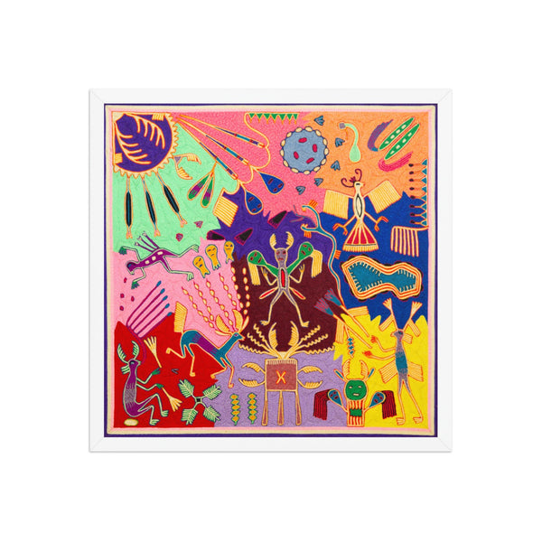 Huichol Yarn Painting Print • L - 357 - Huichol Arts