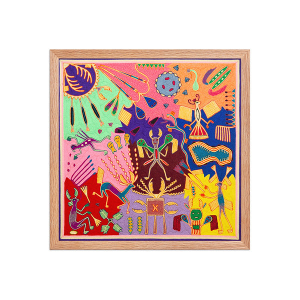 Huichol Yarn Painting Print • L - 357 - Huichol Arts