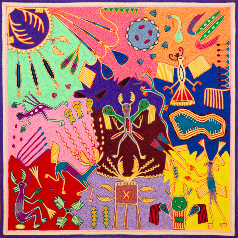 Huichol Yarn Painting Print • L - 357 - Huichol Arts