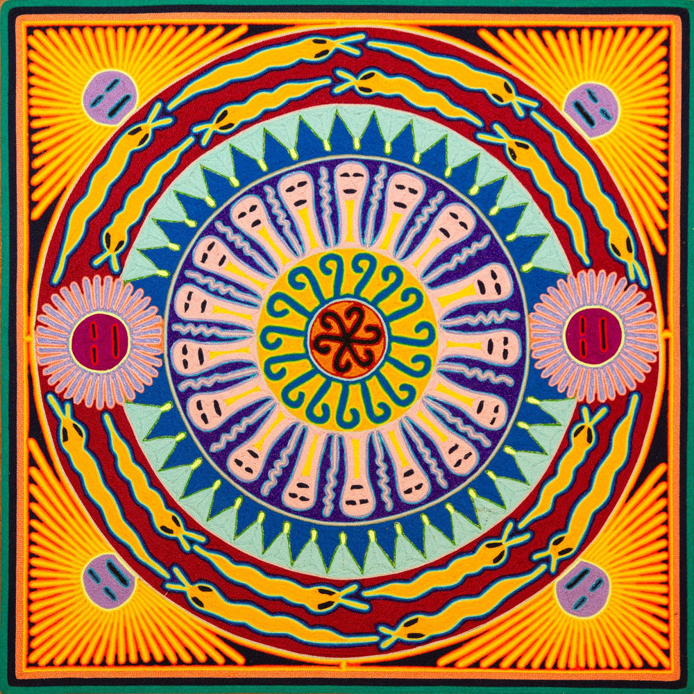 Huichol Yarn Painting Print • L - 358 - Huichol Arts