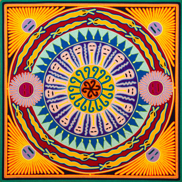 Huichol Yarn Painting Print • L - 358 - Huichol Arts