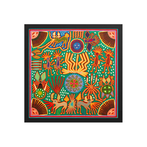 Huichol Yarn Painting Print • L - 359 - Huichol Arts