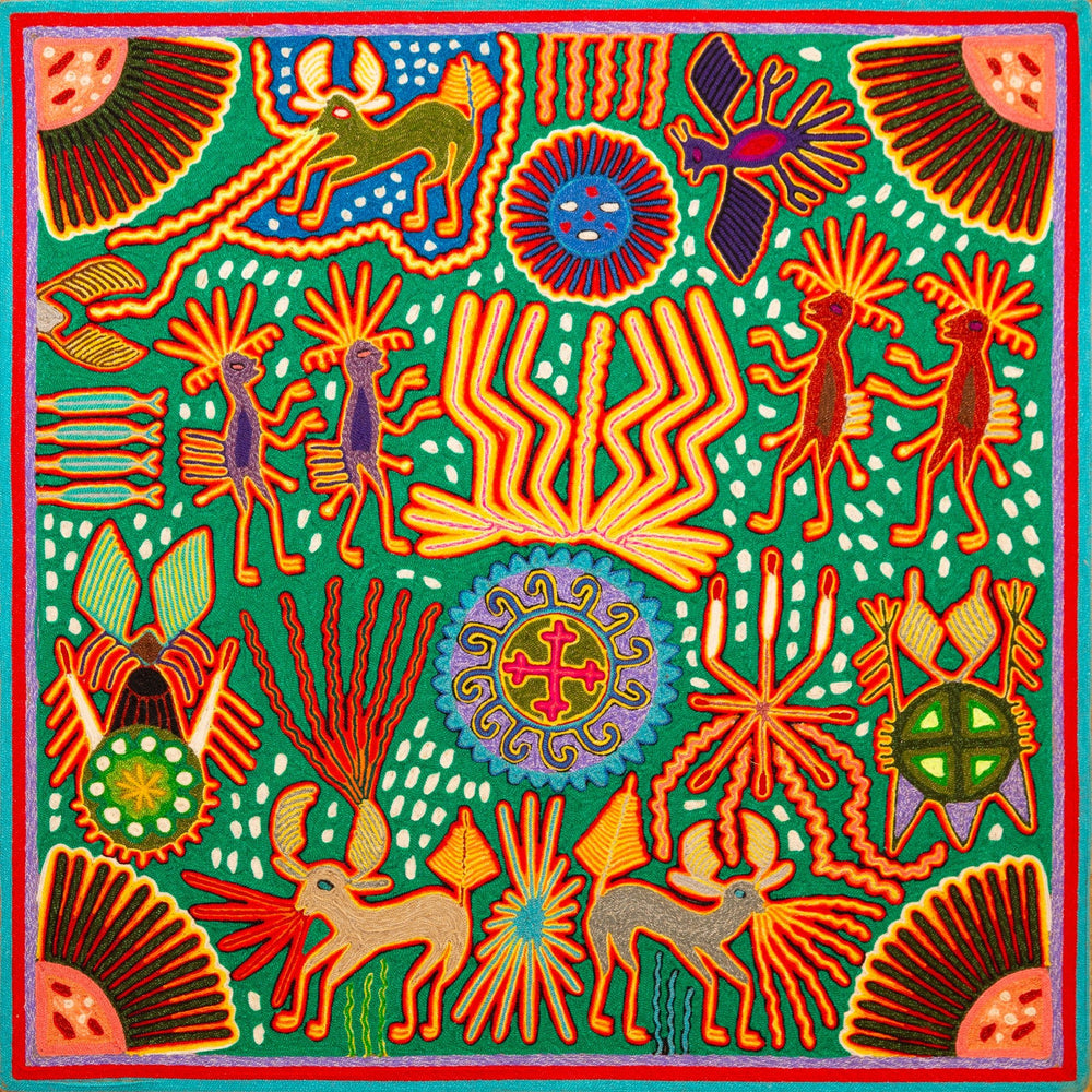 Huichol Yarn Painting Print • L - 359 - Huichol Arts